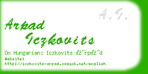 arpad iczkovits business card